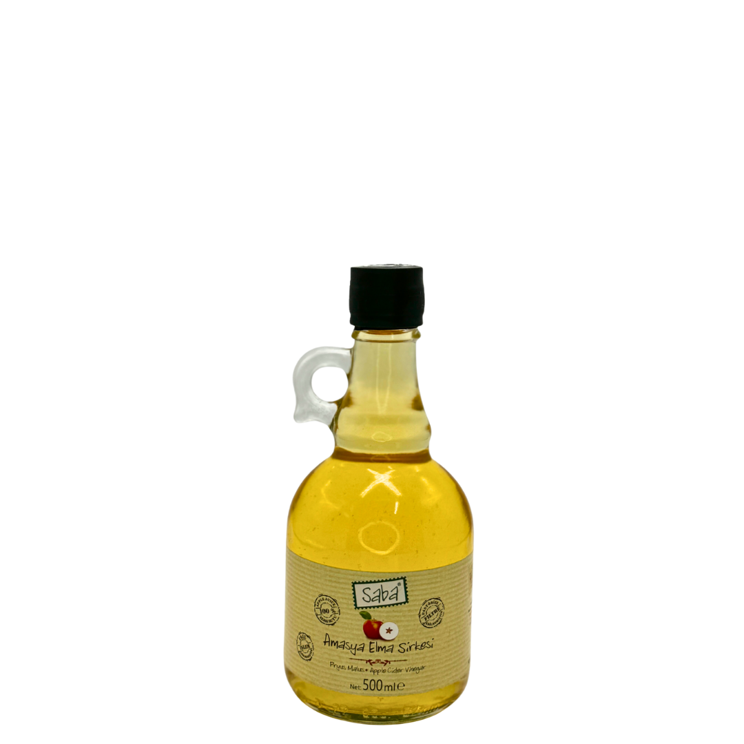 Saba Amasya Elma Sirkesi | %100 Elma Suyundan | Doğal Fermente | Filtresiz ve Pastörize Edilmemiş | 500 ml