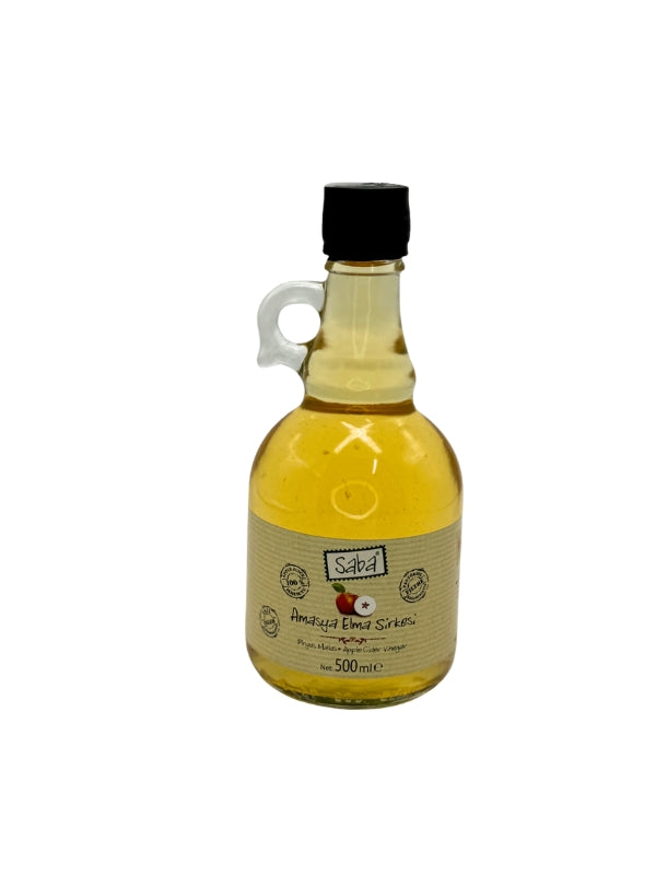 Saba Amasya Elma Sirkesi | %100 Elma Suyundan | Doğal Fermente | Filtresiz ve Pastörize Edilmemiş | 500 ml