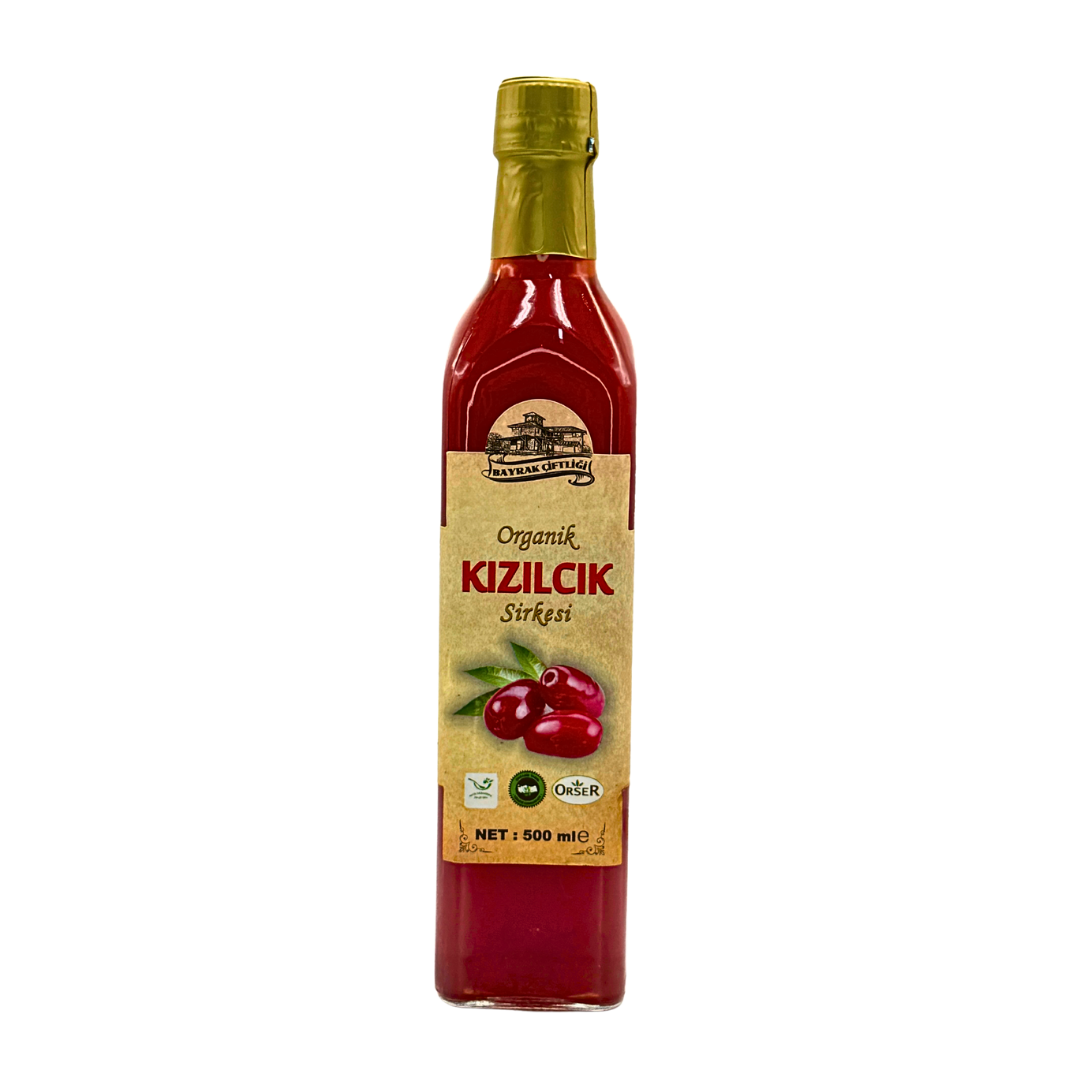 Bayrak Çiftliği Organik Kızılcık Sirkesi | %100 Doğal ve Sertifikalı | 500 ml