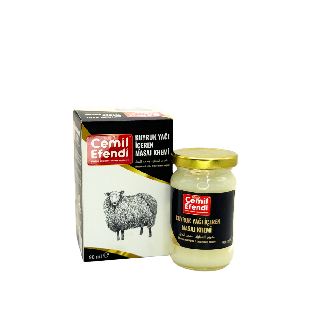 Cemil Efendi Kuyruk Yağı Özlü Masaj Kremi | Doğal Rahatlatıcı & Nemlendirici Etki | 90 ml